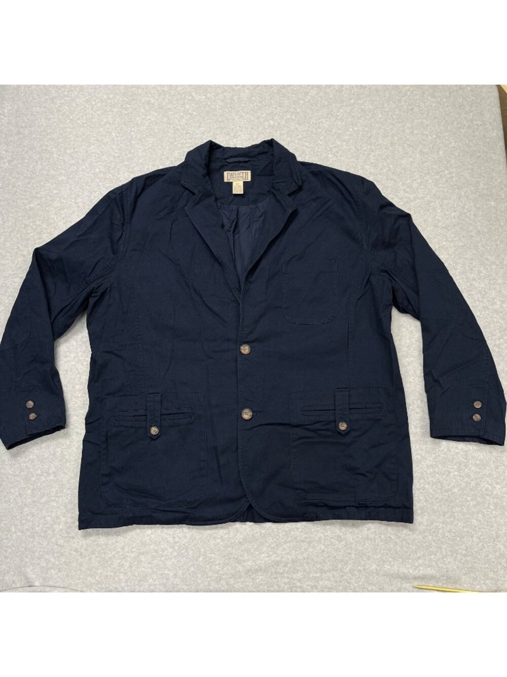 Duluth Trading Twill Presentation Men's 2XL Navy Cotton Workwear Blazer Jacket